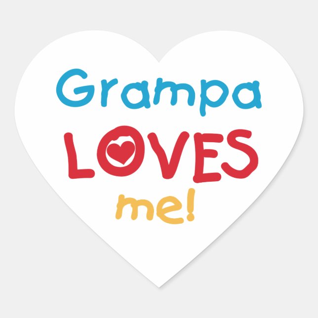 Sticker Cœur Grampa m'aime T-shirts et cadeaux (Devant)