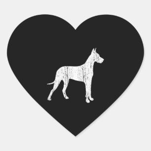 Sticker Cœur Grand chien Dane propriétaire cadeau animal Vintag