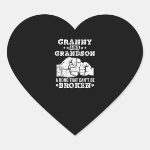 Sticker Cœur Grand-Mère Et Grand-Fils Un Lien Qui Ne Peut Pas Ê