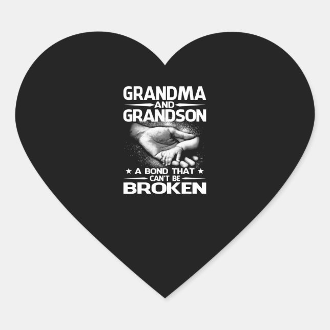 Sticker Cœur Grand-mère et grand-fils une obligation qui ne peu (Devant)