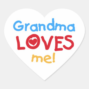 Sticker Cœur Grand-mère m'aime T-shirts et cadeaux