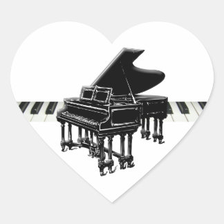 Sticker Cœur Grand piano et clavier