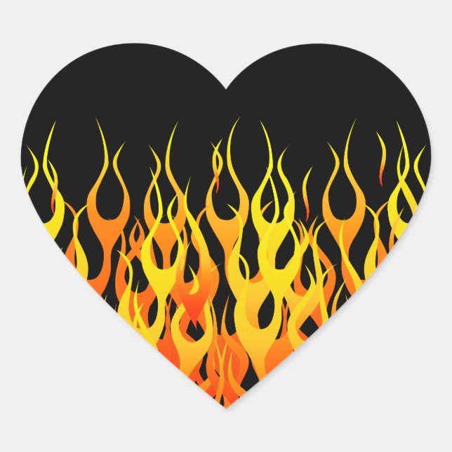 Sticker Cœur Graphique Flames Hot Racing (Devant)