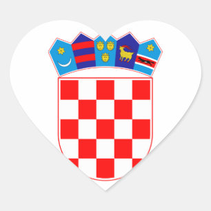 Sticker Cœur Grb Hrvatske, manteau des bras croate