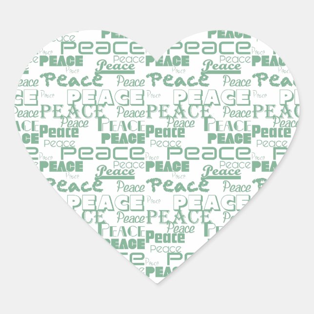 Sticker Cœur Green White Inspiration Peace (Devant)