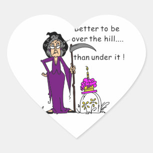 Sticker Cœur Grim Reaper Humour d'anniversaire