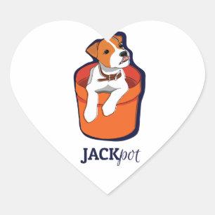 Sticker Cœur "Gros lot" Jack Russell Terrier