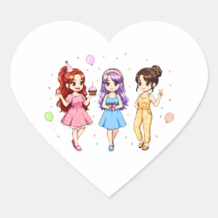 Sticker Cœur Groupe de filles KPOP Anniversaire 
