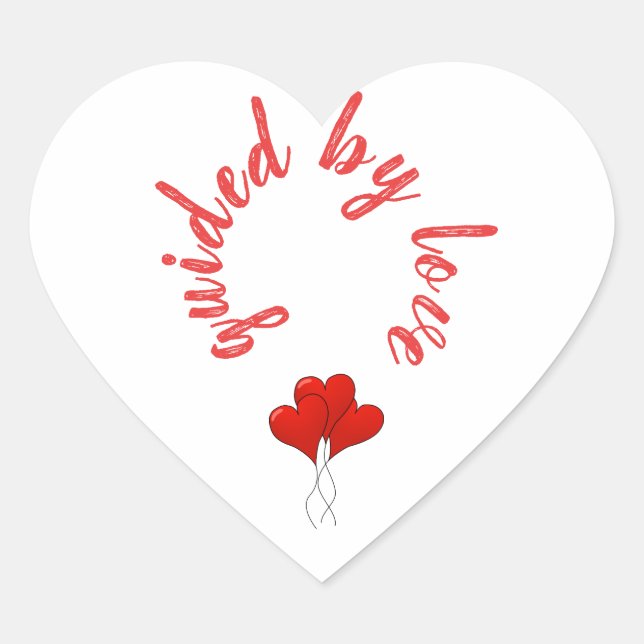 Sticker Cœur Guidée Par Love Red Hearts (Devant)