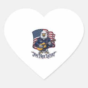 Sticker Cœur Guitare Vintage Eagle Patriotique