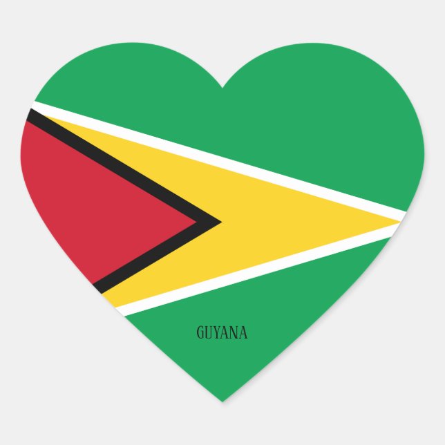 Sticker Cœur Guyana Flag Patriotique (Devant)