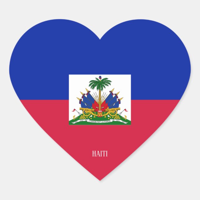 Sticker Cœur Haïti Drapeau Splendide patriotique (Devant)