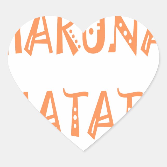 Sticker Cœur Hakuna Matata - Art Tribal Africain (Devant)