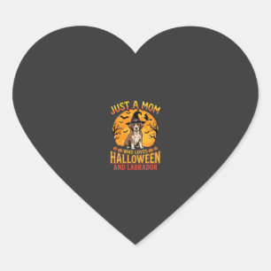 Sticker Cœur Halloween Labrador Maman Sorcière Chien Design_1