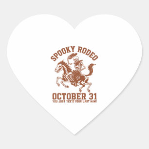 Sticker Cœur Halloween Rodéo éffrayant 31 octobre