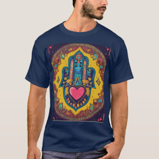 Sticker Coeur Hamsa coloré Design T-shirt