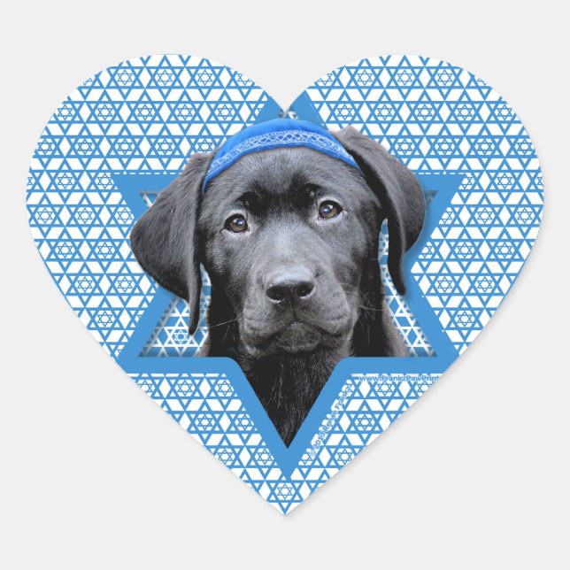 Sticker Cœur Hanoukka Star of David - Black Labrador (Devant)