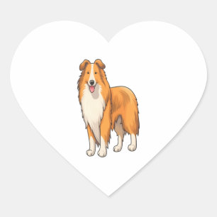 Sticker Cœur Happy Cartoon Rough Collie