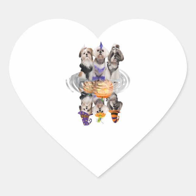 Sticker Cœur Happy Halloween (Devant)