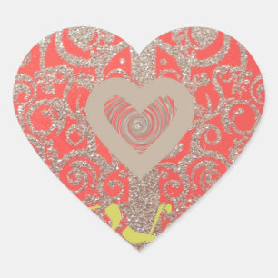 Sticker Cœur Happy Holidays Parties scintillant rouge design co