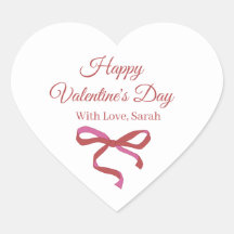 Happy valentine's Day Pink Ribbon