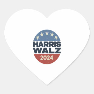 STICKER CŒUR HARRIS WALZ VOTE 2024 POUR KAMALA HARRIS TIM WALZ