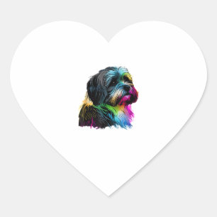 Sticker Cœur Havanais Chien Pop Art Design Havanais Amateurs