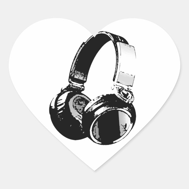Sticker Cœur Headphone (Devant)