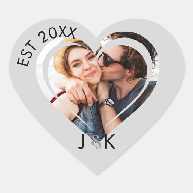 Sticker Cœur Heart Dating Couple Girlfriend Boyfriend Photo  (Devant)