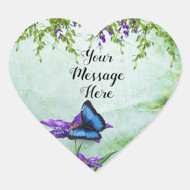 Sticker Cœur Heart Garden personnalisable (Devant)
