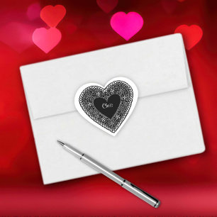 Sticker Cœur Heart on Hearts Vintage Dentelle