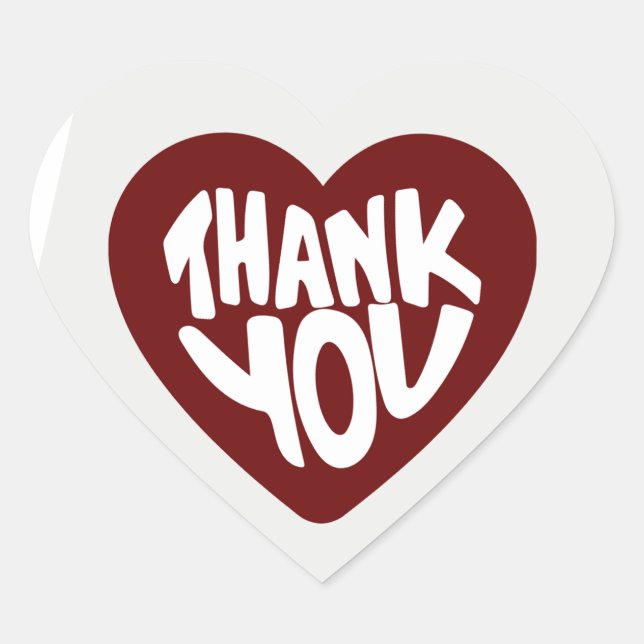 Sticker Cœur “Heartfelt Thank You” (Devant)