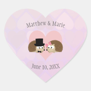Sticker Cœur Hérisson en amour