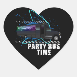 Sticker Cœur Heure du bus de partie
