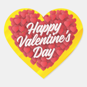 Sticker Cœur Heureuse Sainte-Valentin avec coeur Design-23056