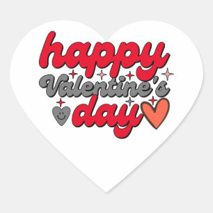 Sticker Cœur Heureuse Sainte-Valentin Coeur rouge avec amour