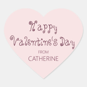Sticker Cœur Heureuse Sainte-Valentin de "Nom" Enfants