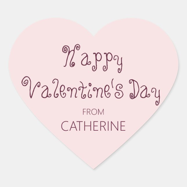 Sticker Cœur Heureuse Sainte-Valentin de "Nom" Enfants (Devant)
