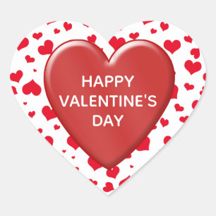 Sticker Cœur Heureuse Sainte-Valentin Random Red Hearts Motif