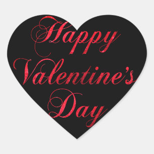 Sticker Cœur Heureuse Sainte-Valentin Red Black Parties scintil
