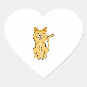 Sticker Cœur heureux chat rire
