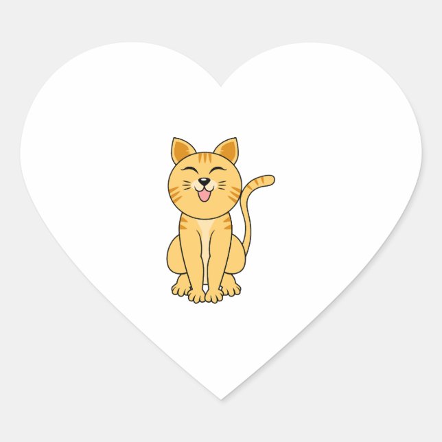 Sticker Cœur heureux chat rire (Devant)