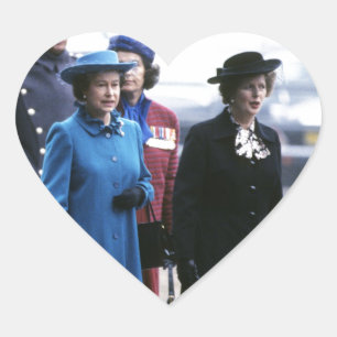 Sticker Cœur HM Queen Elizabeth II-Margaret Thatcher