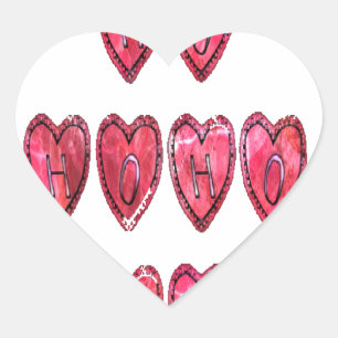 Sticker Cœur Hoho ! Père Noël coeur cool texte Noël amour desi