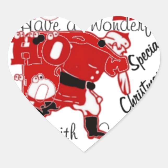 Sticker Cœur HOHOHO Avoir un merveilleux Noël avec gratitude (Devant)