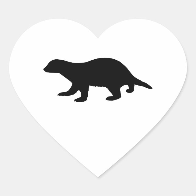 Sticker Cœur Honey Badger (Devant)