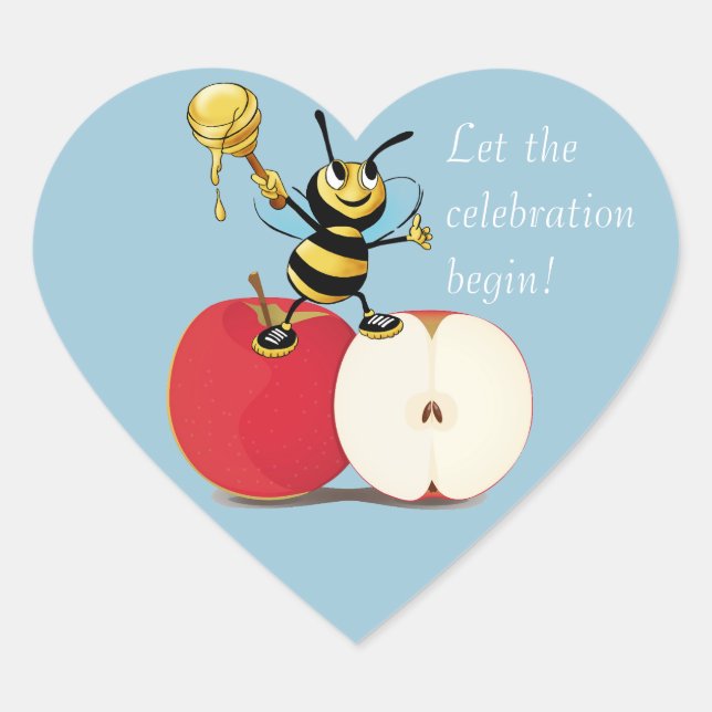 Sticker Cœur Honeybee Apple Rosh HaShana (Devant)