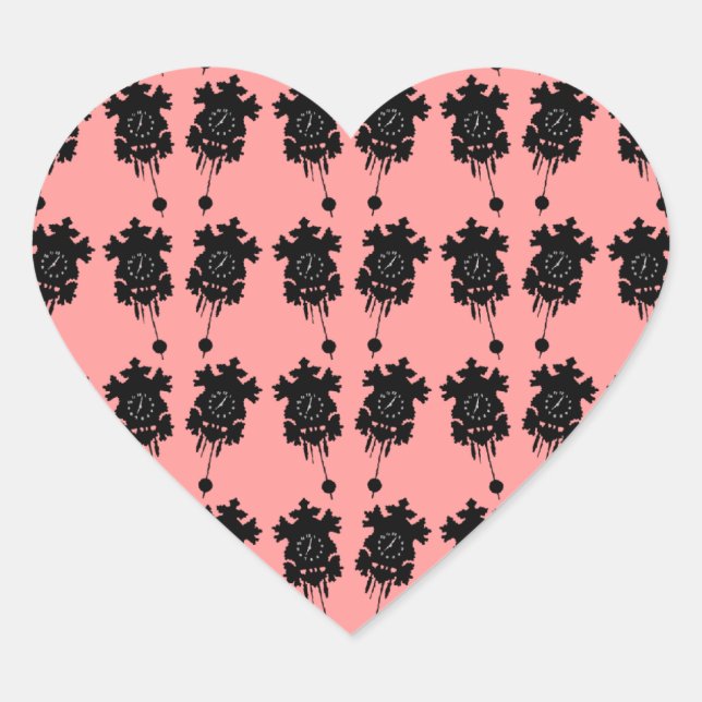 Sticker Cœur Horloges Cukoo (Devant)