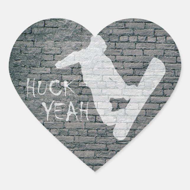 Sticker Cœur Huck Yeah (Devant)