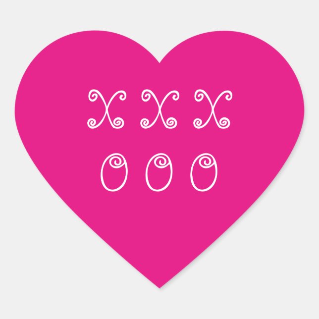 Sticker Cœur Hugs et baisers Coeur rose (Devant)